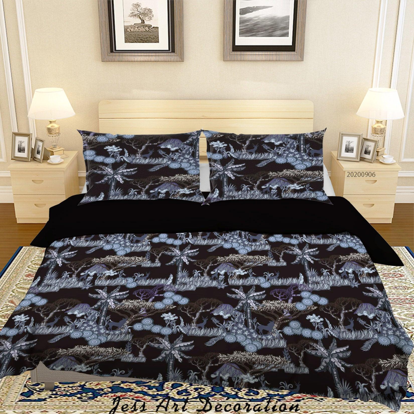 3D Vintage Tropical Leaves Pattern Quilt Cover Set Bedding Set Duvet Cover Pillowcases WJ 3668- Jess Art Decoration
