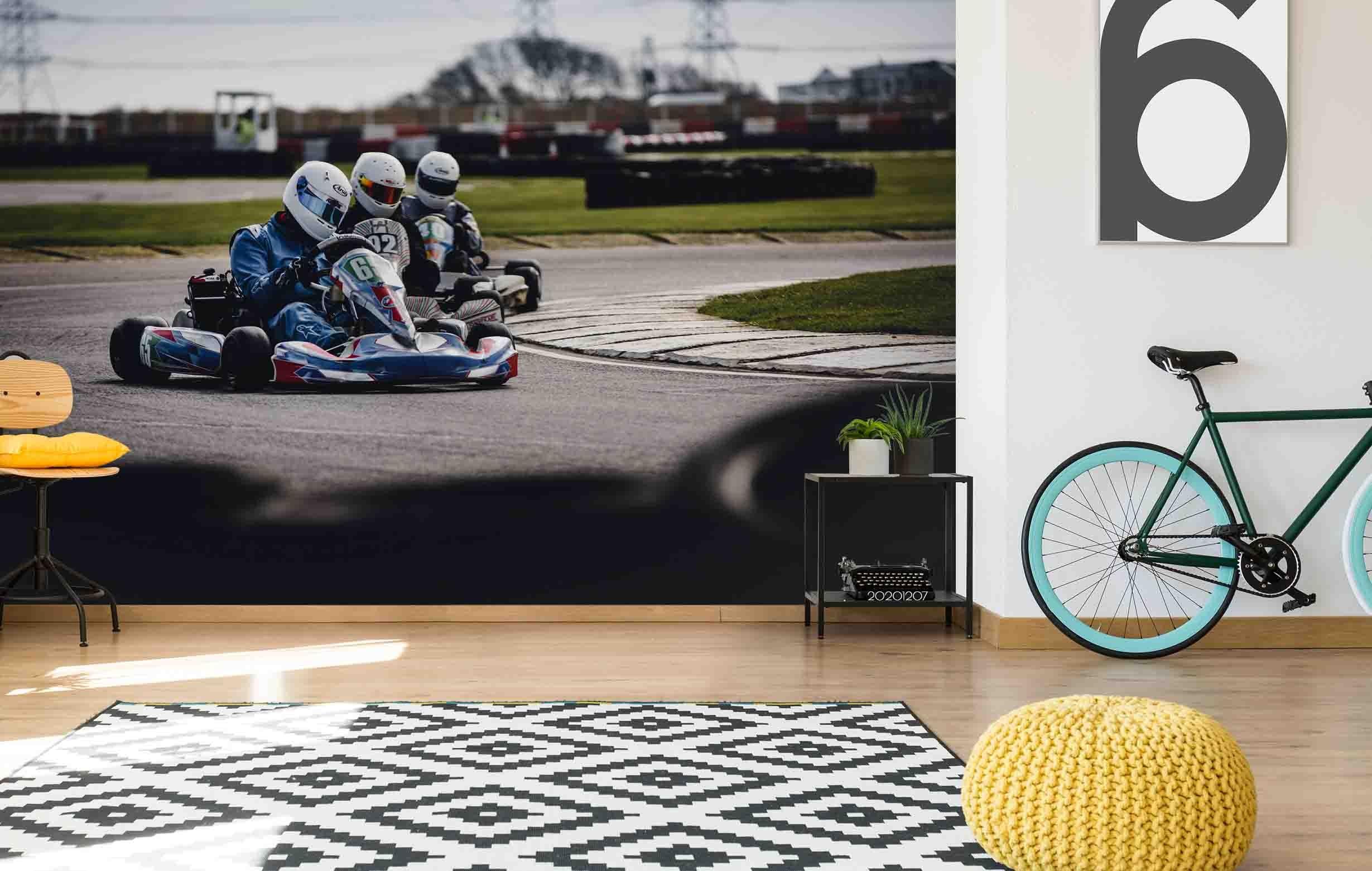 3D Racing Car Track Vehicle Driver Background Wall Mural Wallpaper LXL- Jess Art Decoration