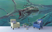 3D Realistic Sea Swimming Fish Wall Mural Wallpaper LXL 1662- Jess Art Decoration