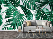 3D Tropical Plant Green Leaf Wall Mural Wallpaper GD 3686- Jess Art Decoration