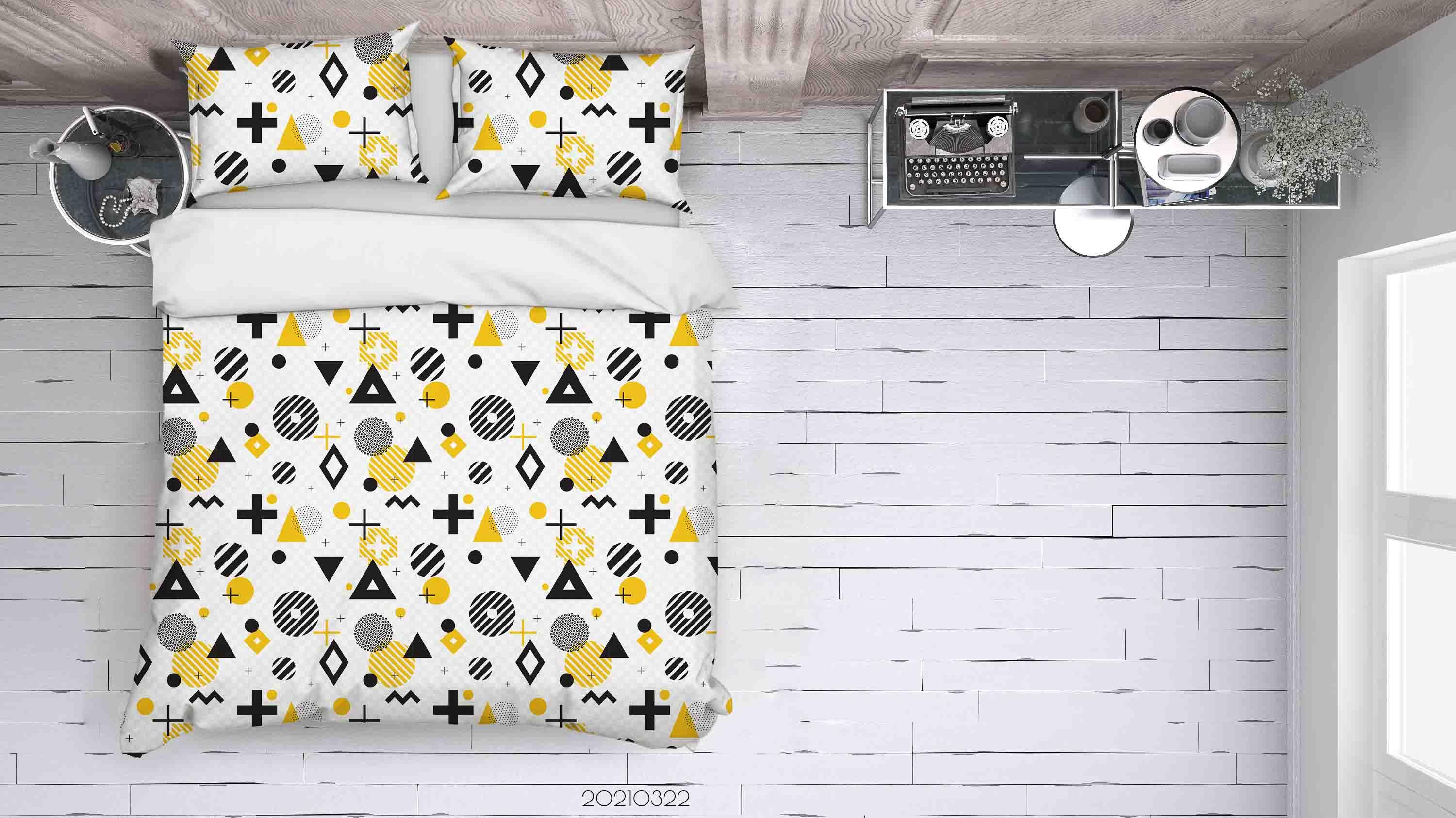 3D Abstract Geometric Pattern Quilt Cover Set Bedding Set Duvet Cover Pillowcases 117- Jess Art Decoration