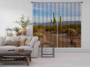 3D Sky Mountain Forest Cactus Landscape Curtains and Drapes LQH 35- Jess Art Decoration
