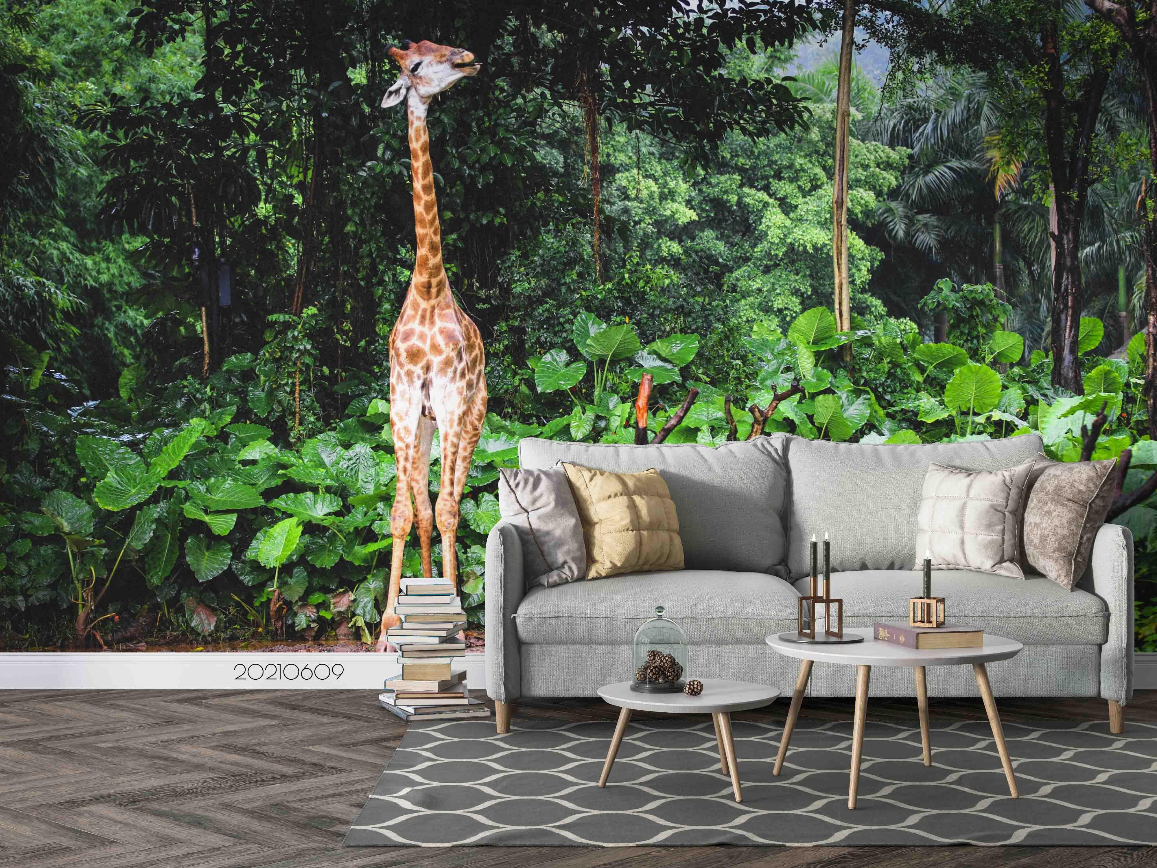 3D  Forest Giraffe Wall Mural Wallpaper SWW1696- Jess Art Decoration