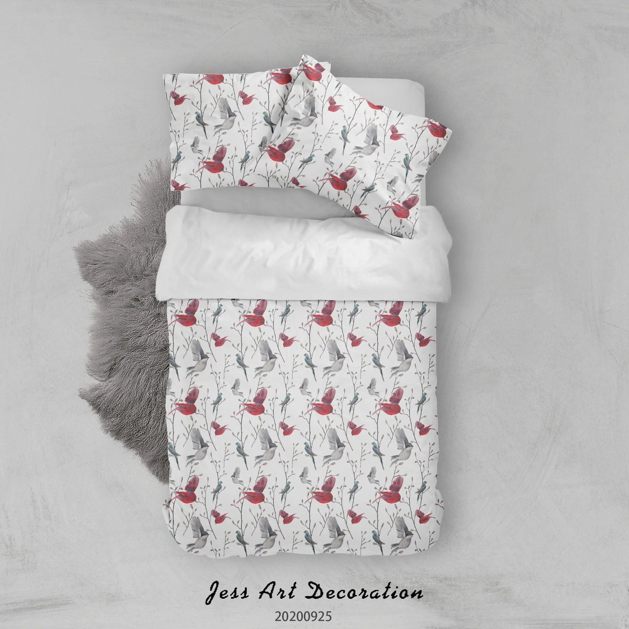 3D Cartoon Animal Bird Pattern Quilt Cover Set Bedding Set Duvet Cover Pillowcases WJ 6460- Jess Art Decoration