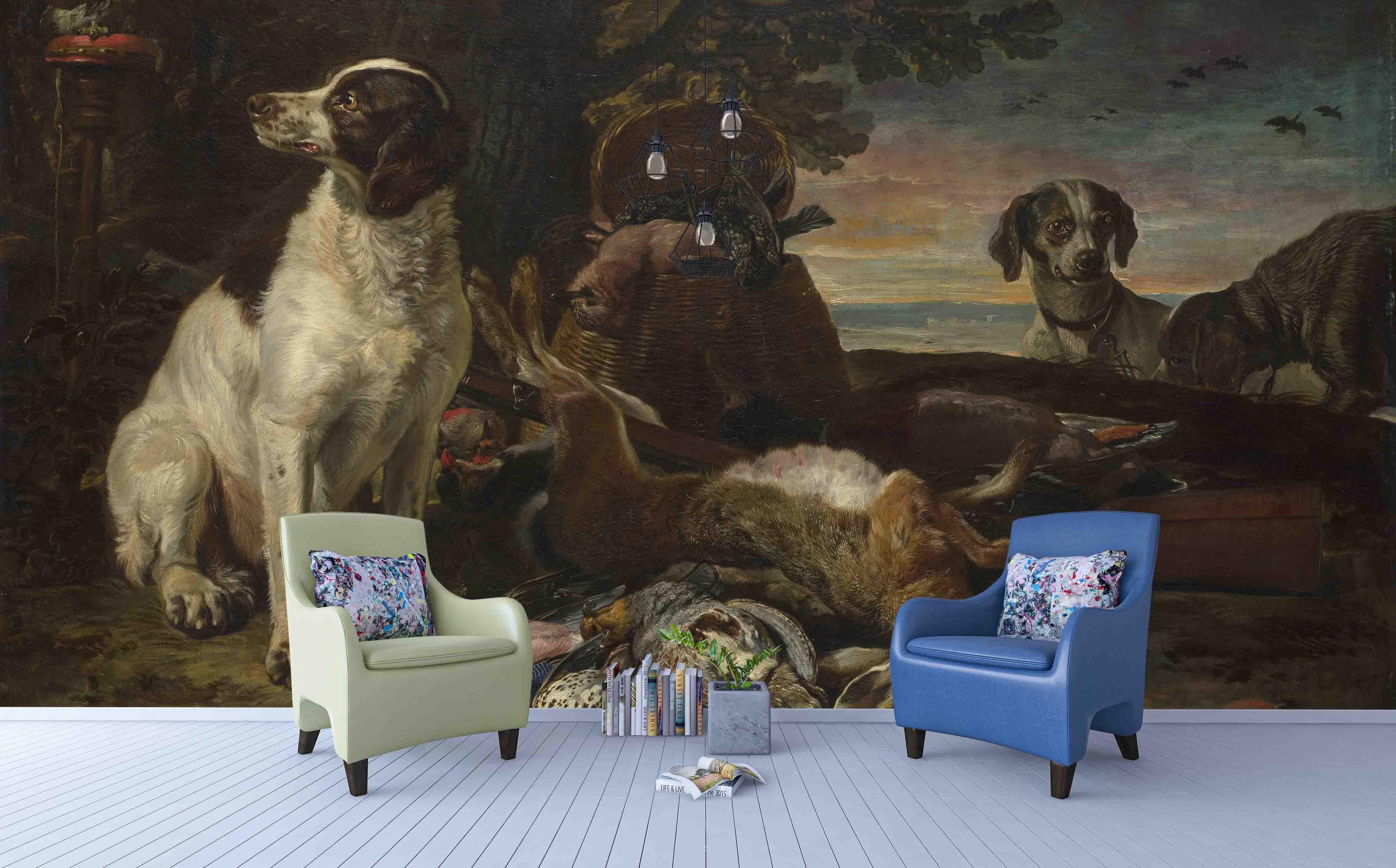 3D Oil Painting Realistic Dog Wall Mural Wallpaper LXL 1613- Jess Art Decoration