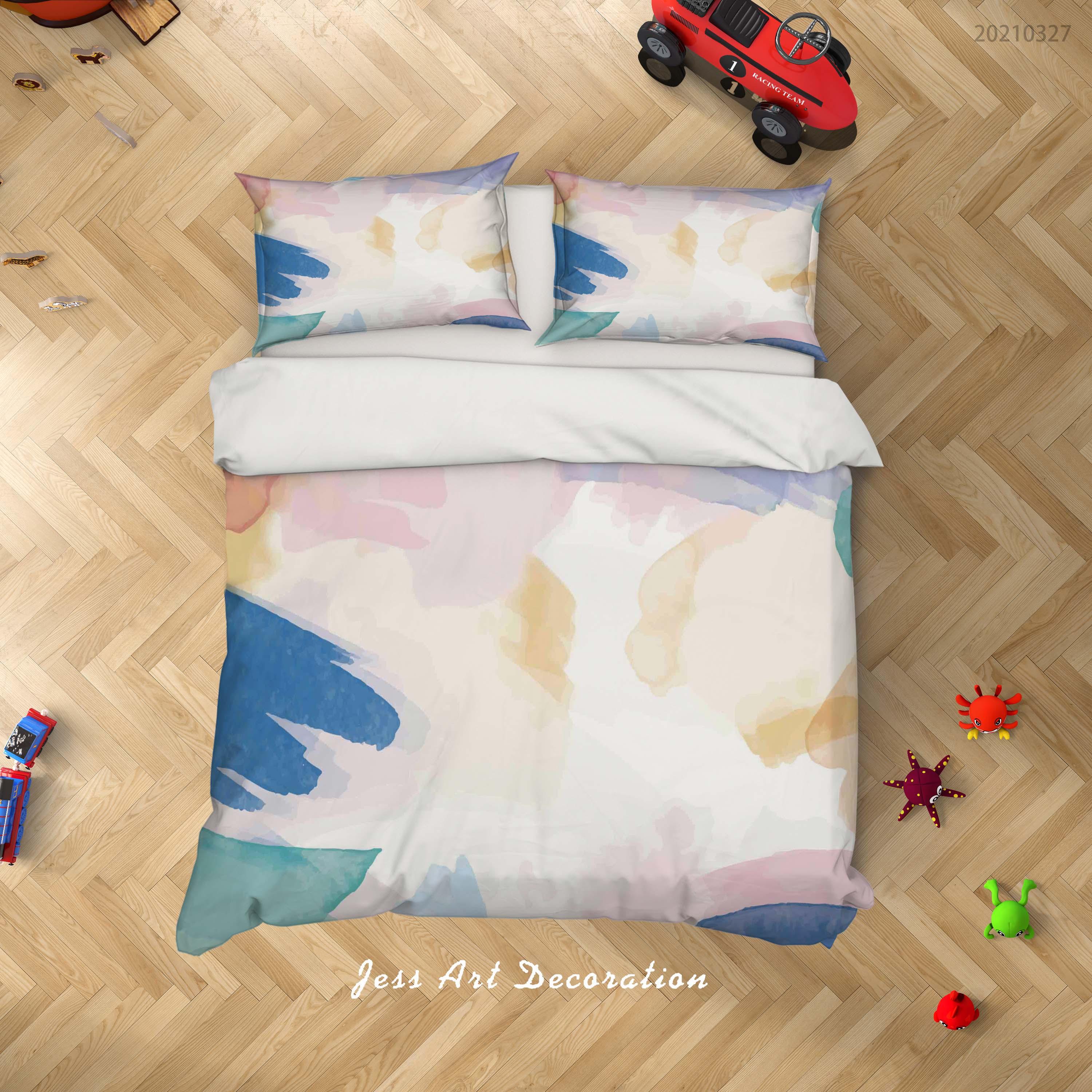 3D Watercolor Color Quilt Cover Set Bedding Set Duvet Cover Pillowcases 75- Jess Art Decoration