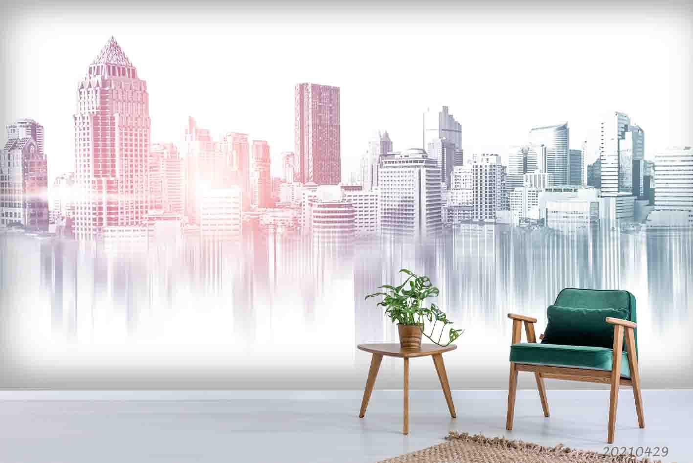 3D Hand Drawn City Building Wall Mural Wallpaper LQH 16- Jess Art Decoration