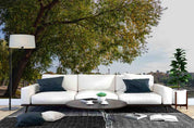 3D City Forest Bridge Tree Landscape Wall Mural Wallpaper LQH 109- Jess Art Decoration