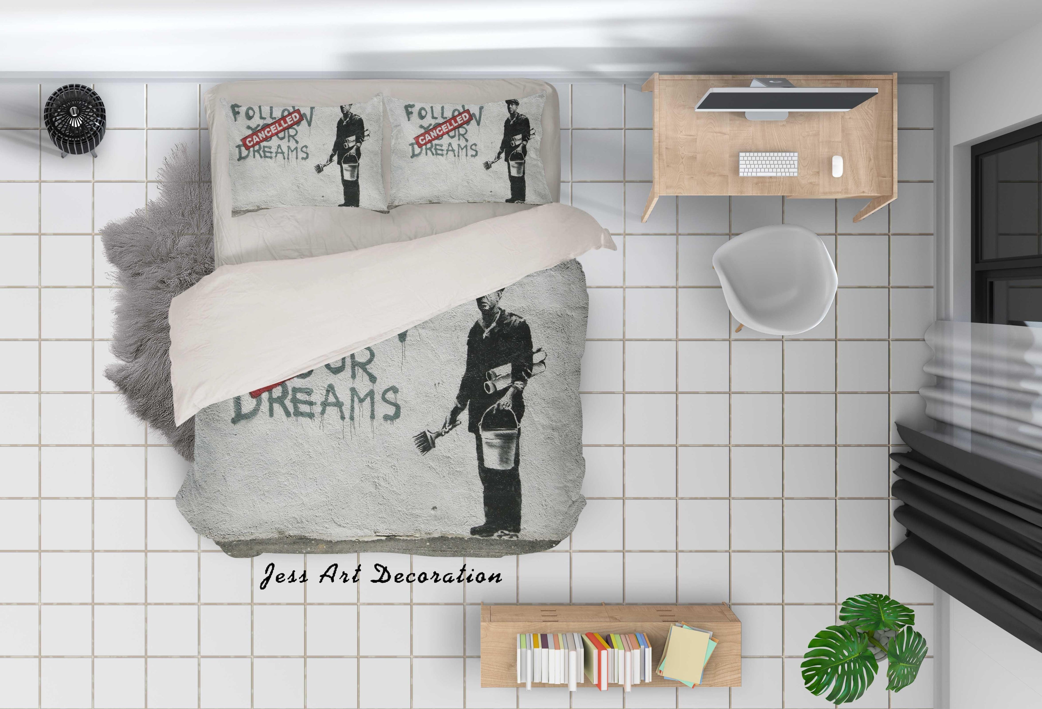 3D Painter Graffiti Quilt Cover Set Bedding Set Pillowcases 56- Jess Art Decoration