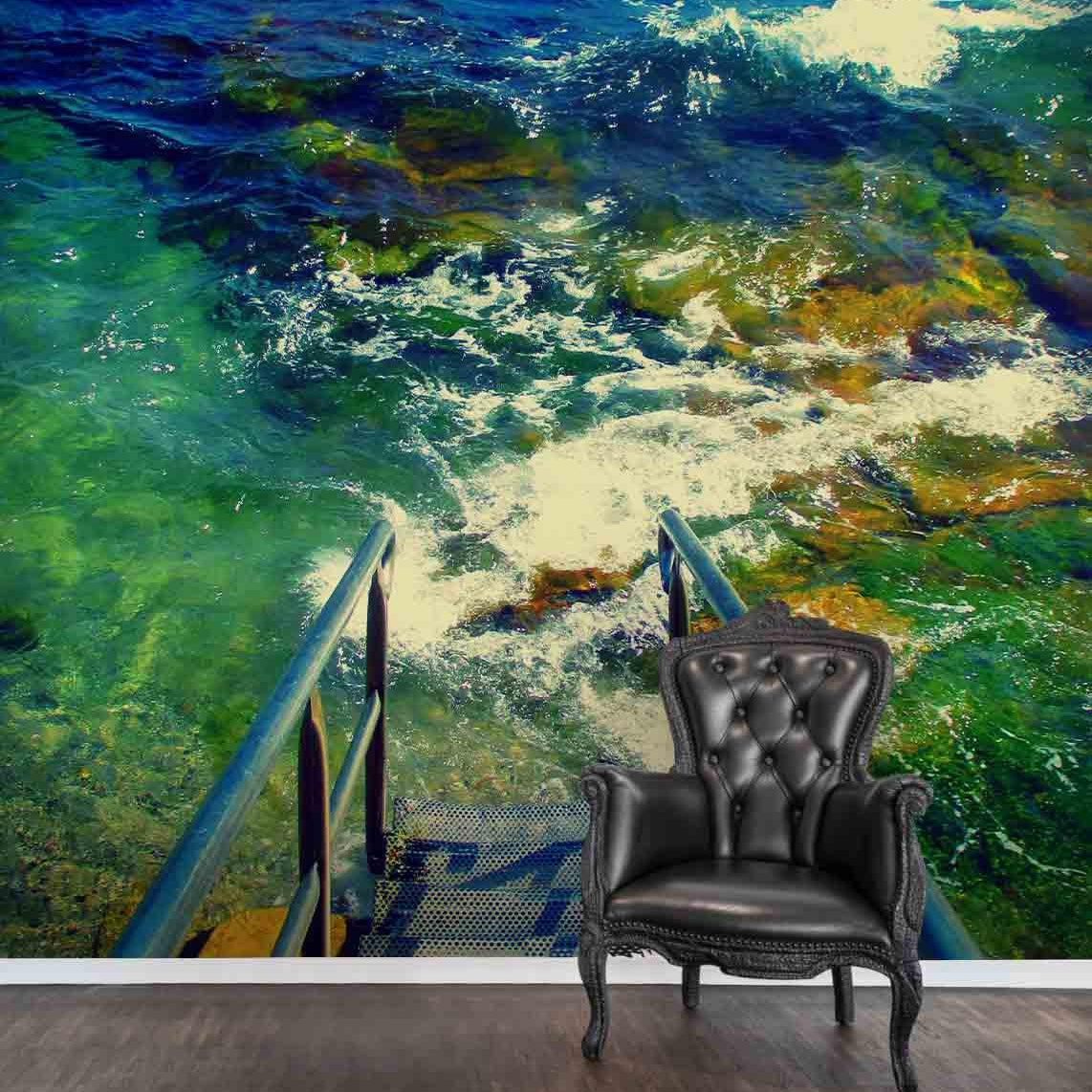 3D Sea Wave Steps Wall Mural Wallpaper 50- Jess Art Decoration