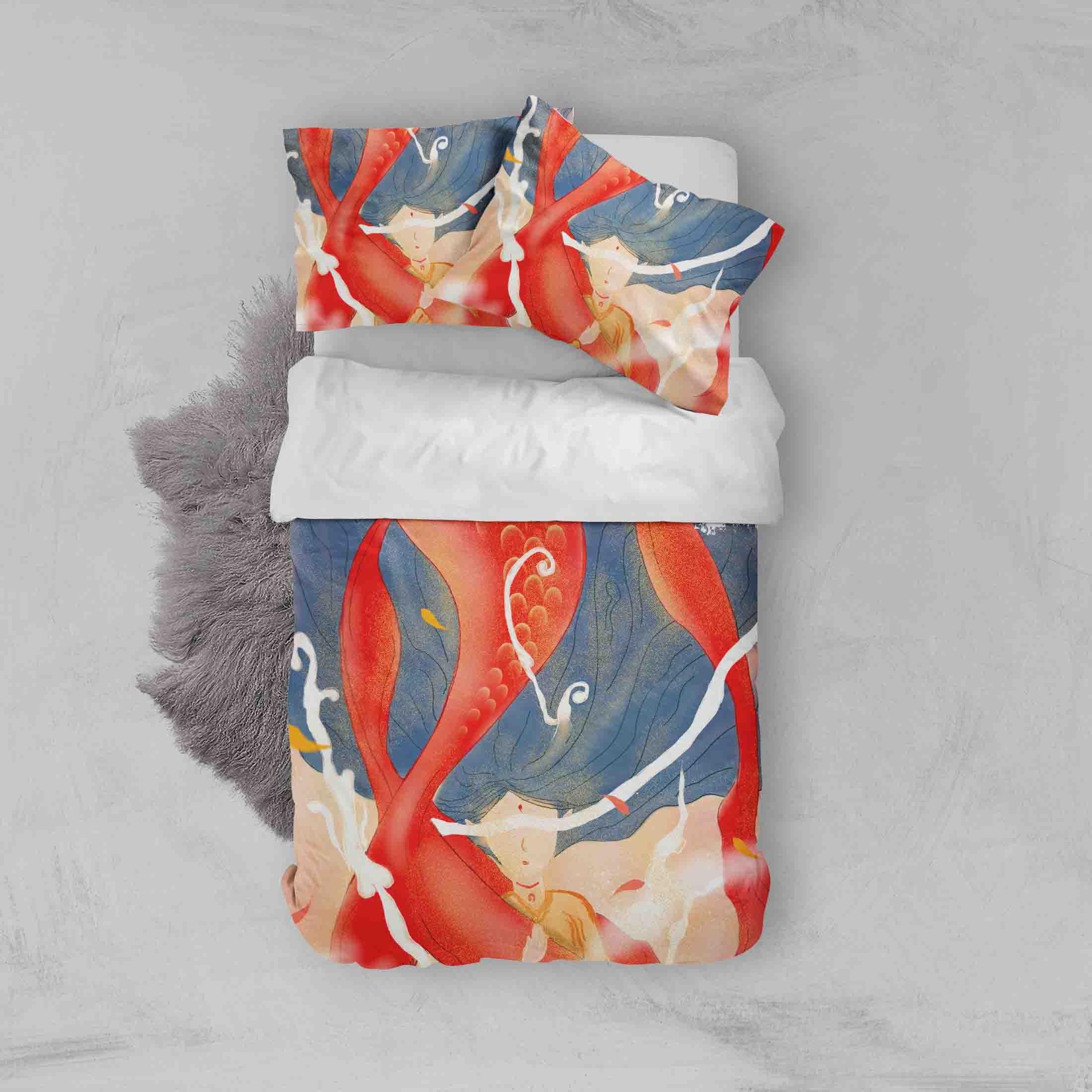 3D Abstract Japanese Beauty Quilt Cover Set Bedding Set Pillowcases 06- Jess Art Decoration