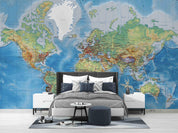 3D World Map Wall Mural Wallpaper WJ 5235- Jess Art Decoration