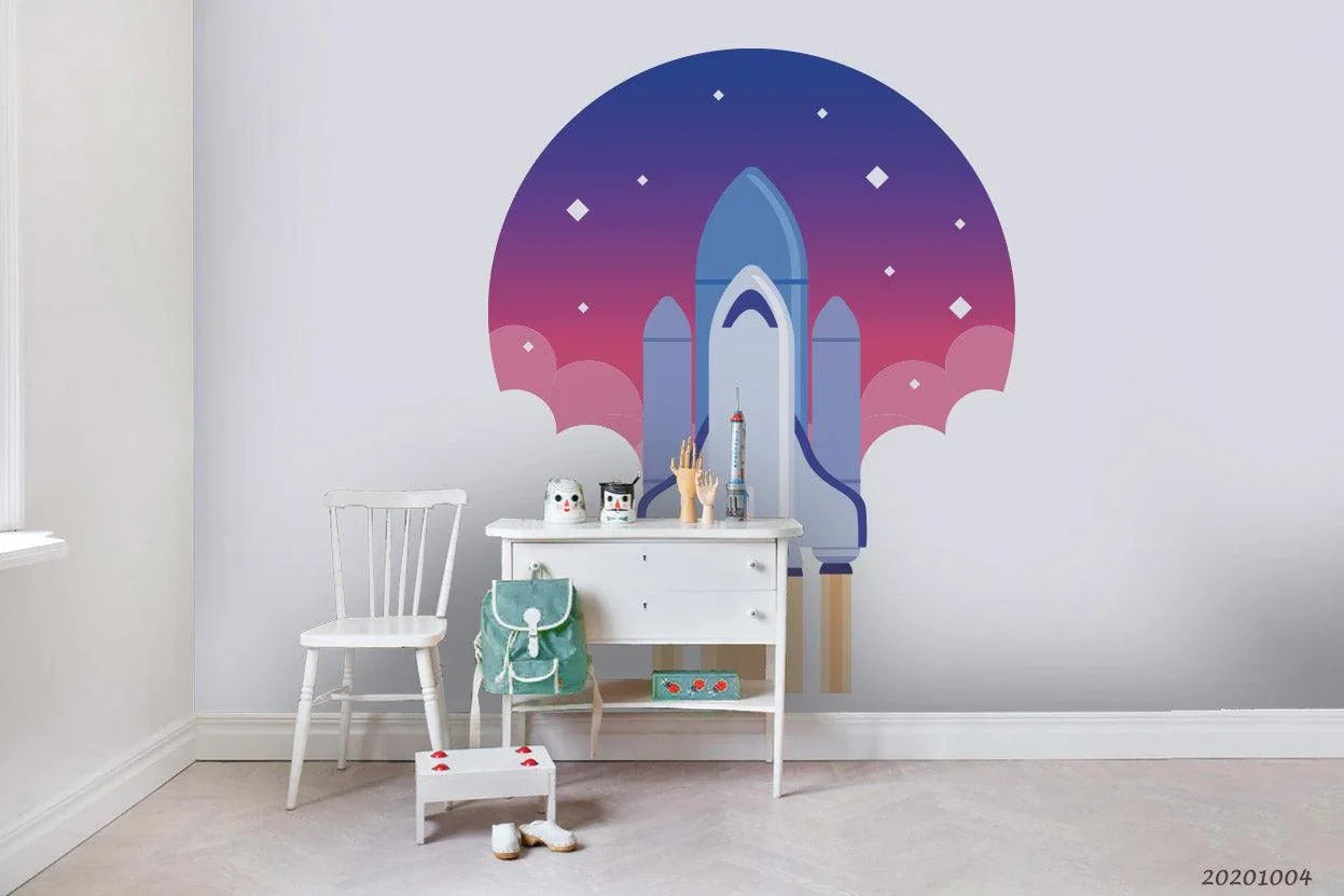 3D Cartoon Planet Astronaut Wall Mural Wallpaper WJ 1528- Jess Art Decoration