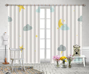 3D Cloud Moon Pattern Curtains and Drapes LQH 133- Jess Art Decoration