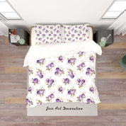 3D White Purple Floral Quilt Cover Set Bedding Set Duvet Cover Pillowcases SF140- Jess Art Decoration