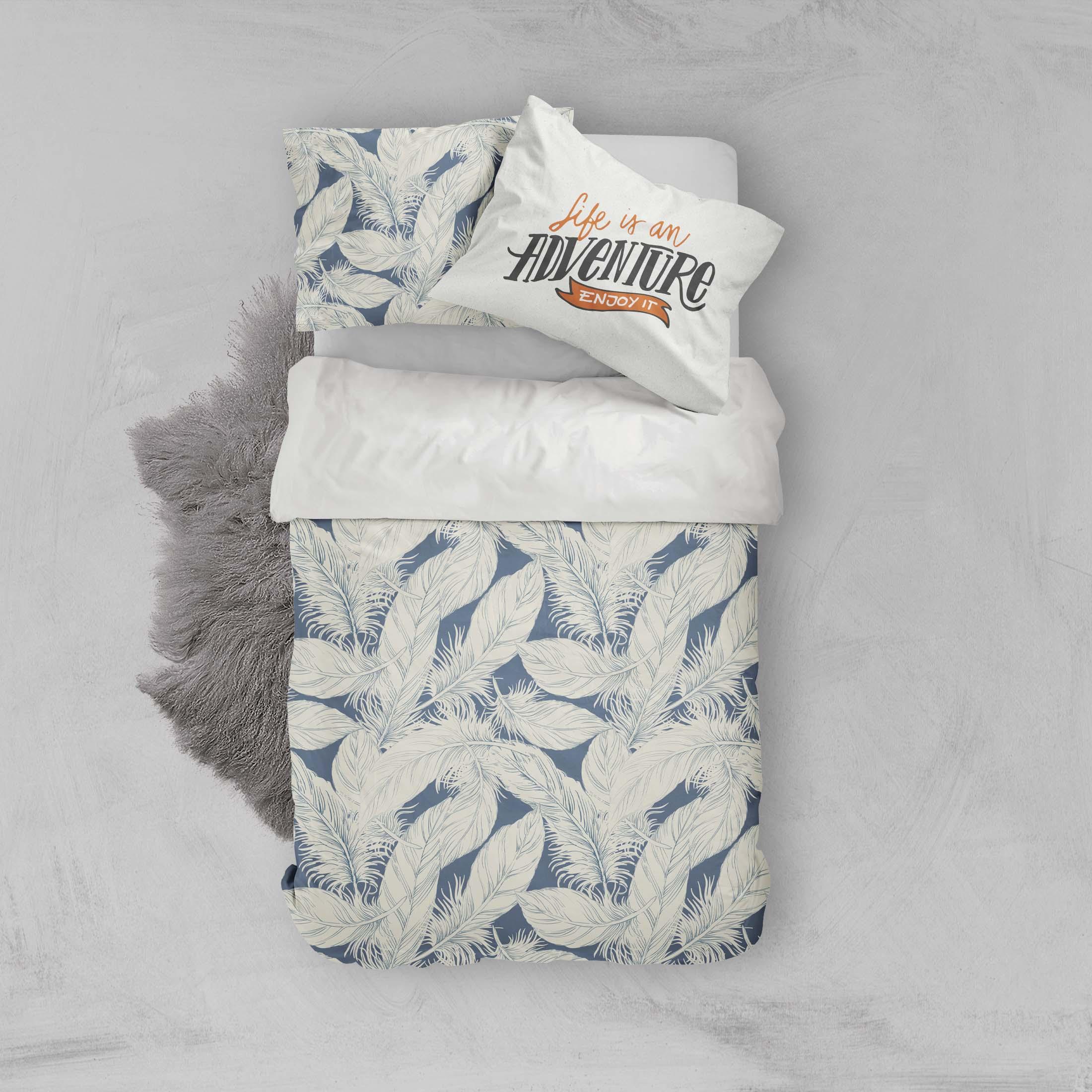 3D White Feathers Quilt Cover Set Bedding Set Pillowcases 55- Jess Art Decoration