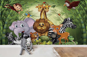3D Hand Drawn Bamboo Forest Animal Wall Mural Wallpaper LQH 77- Jess Art Decoration