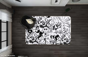 3D Black White Cartoon Graffiti Non-Slip Rug Mat A059 LQH- Jess Art Decoration