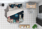 3D Cartoon Night House Quilt Cover Set Bedding Set Pillowcases 205- Jess Art Decoration