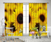 3D Pastoral Yellow Sunflower Pattern Curtains and Drapes GD 1566- Jess Art Decoration