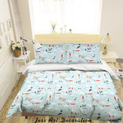 3D Hand Drawn Rocket Spaceship Airplane Quilt Cover Set Bedding Set Duvet Cover Pillowcases 142- Jess Art Decoration