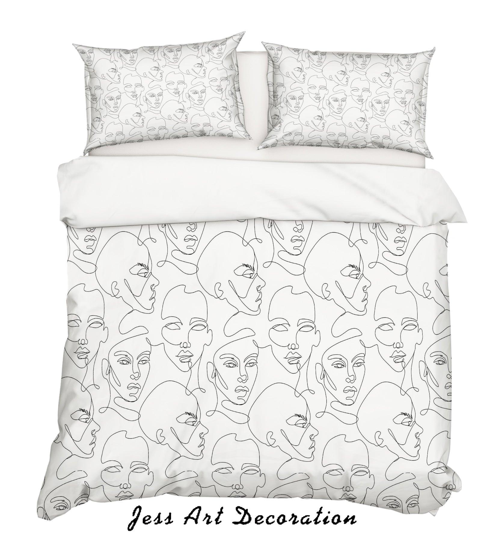 3D Stick Figure Human Head Pattern Quilt Cover Set Bedding Set Duvet Cover Pillowcases WJ 6853- Jess Art Decoration