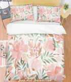3D Watercolor Pink Floral Quilt Cover Set Bedding Set Pillowcases 29- Jess Art Decoration