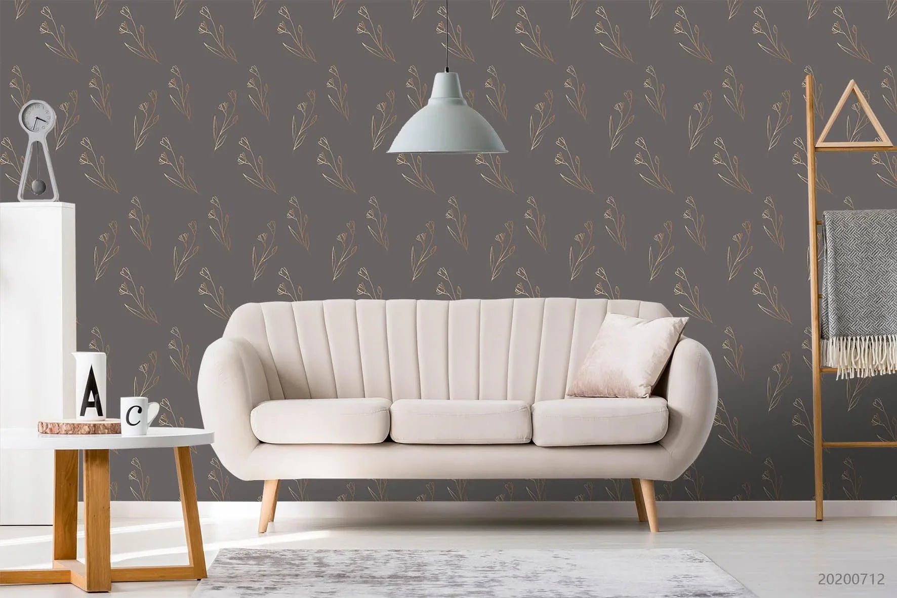 3D Hand Drawn Grey Floral Wall Mural Wallpaper A098 LQH- Jess Art Decoration