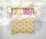 3D Yellow Pink Giraffe Quilt Cover Set Bedding Set Pillowcases 25- Jess Art Decoration