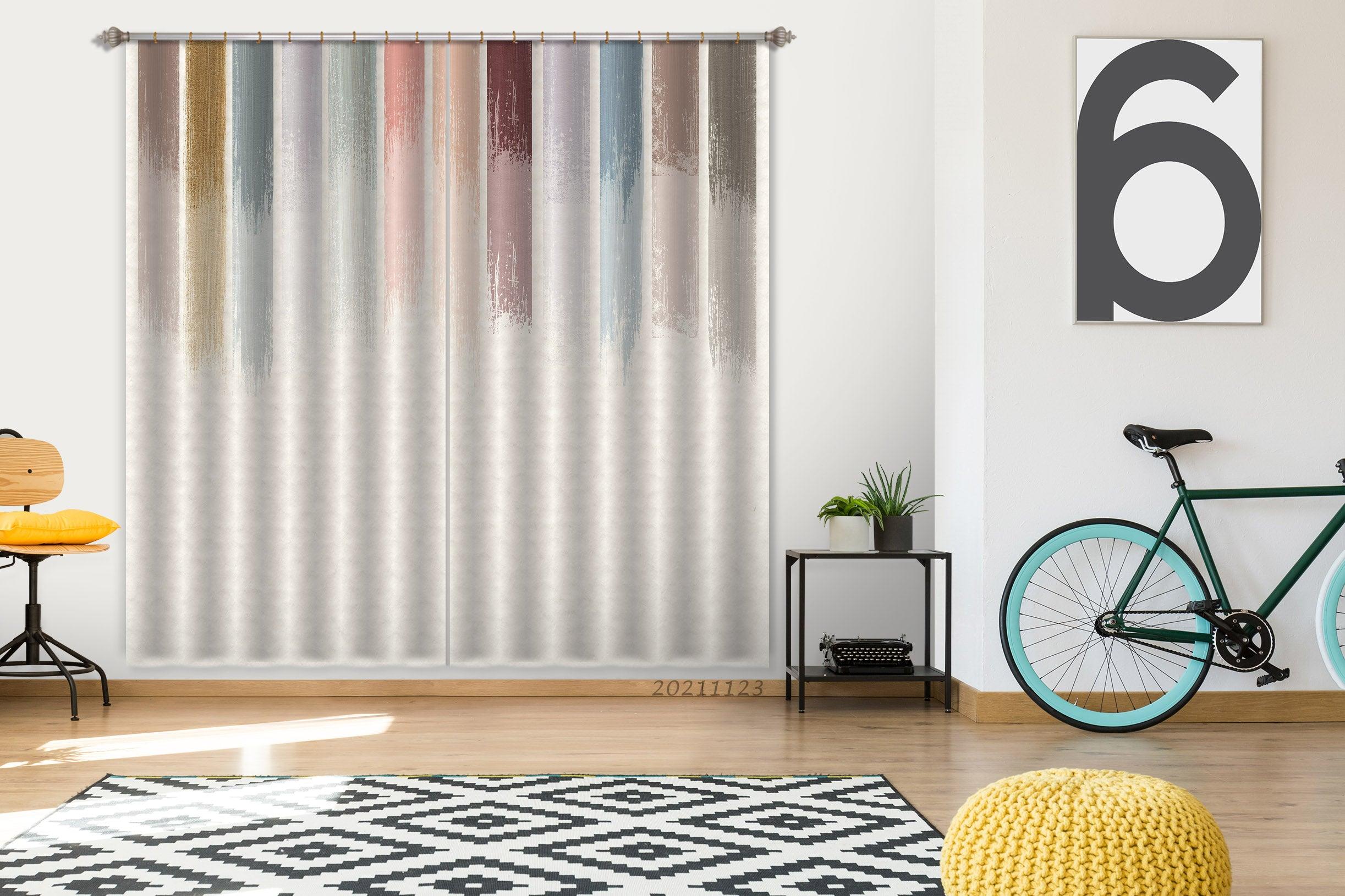 3D Abstract Color Vertical Bar Graffiti Curtains and Drapes LQH 3- Jess Art Decoration