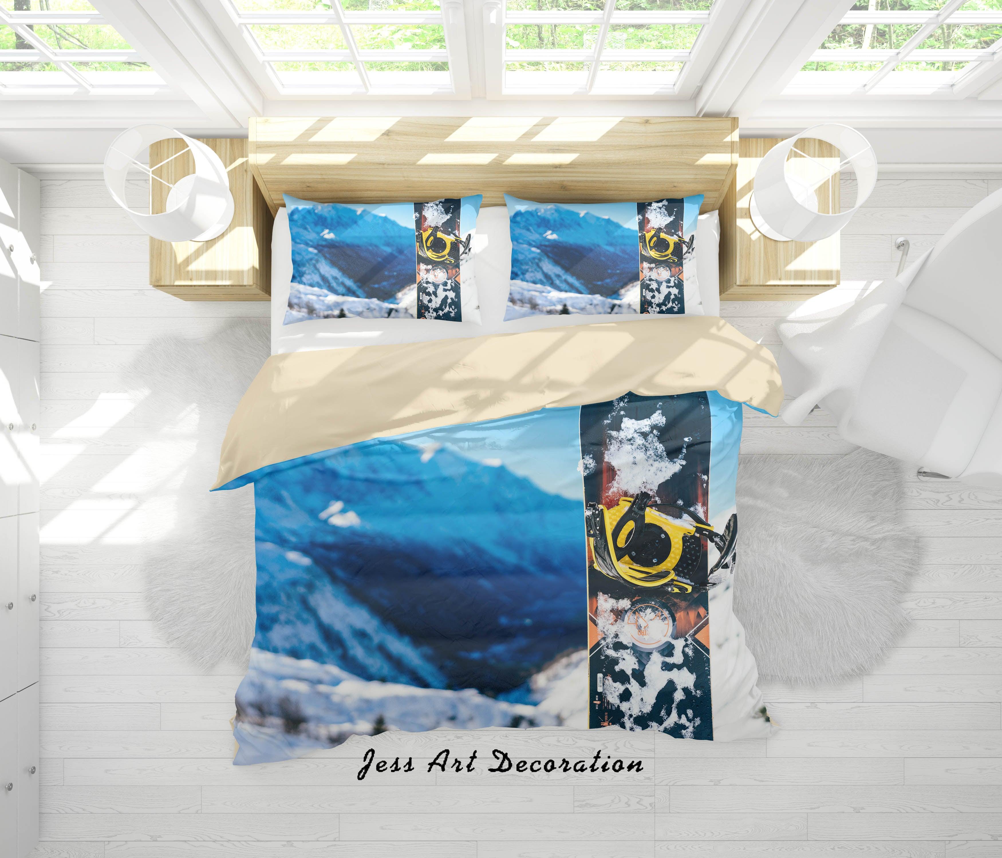 3D Snowboard Mountain Quilt Cover Set Bedding Set Duvet Cover Pillowcases A153 LQH- Jess Art Decoration