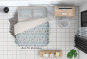 3D Blue Floral Quilt Cover Set Bedding Set Duvet Cover Pillowcases SF24- Jess Art Decoration