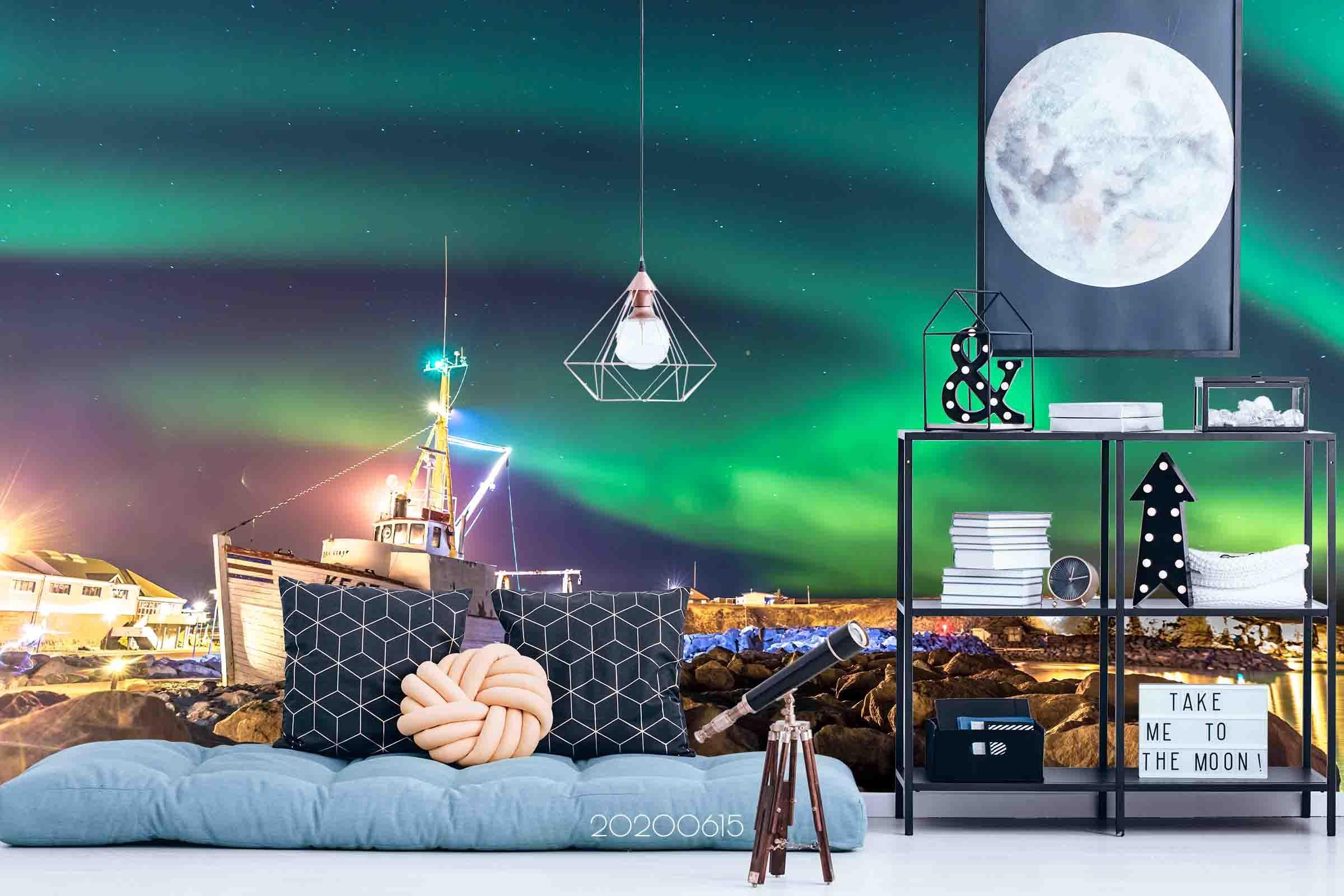 3D Dreamlike Polar Aurora Wall Mural Wallpaper LXL 16- Jess Art Decoration