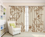 3D Retro Branch Leaf Nut Curtains and Drapes LQH 154- Jess Art Decoration