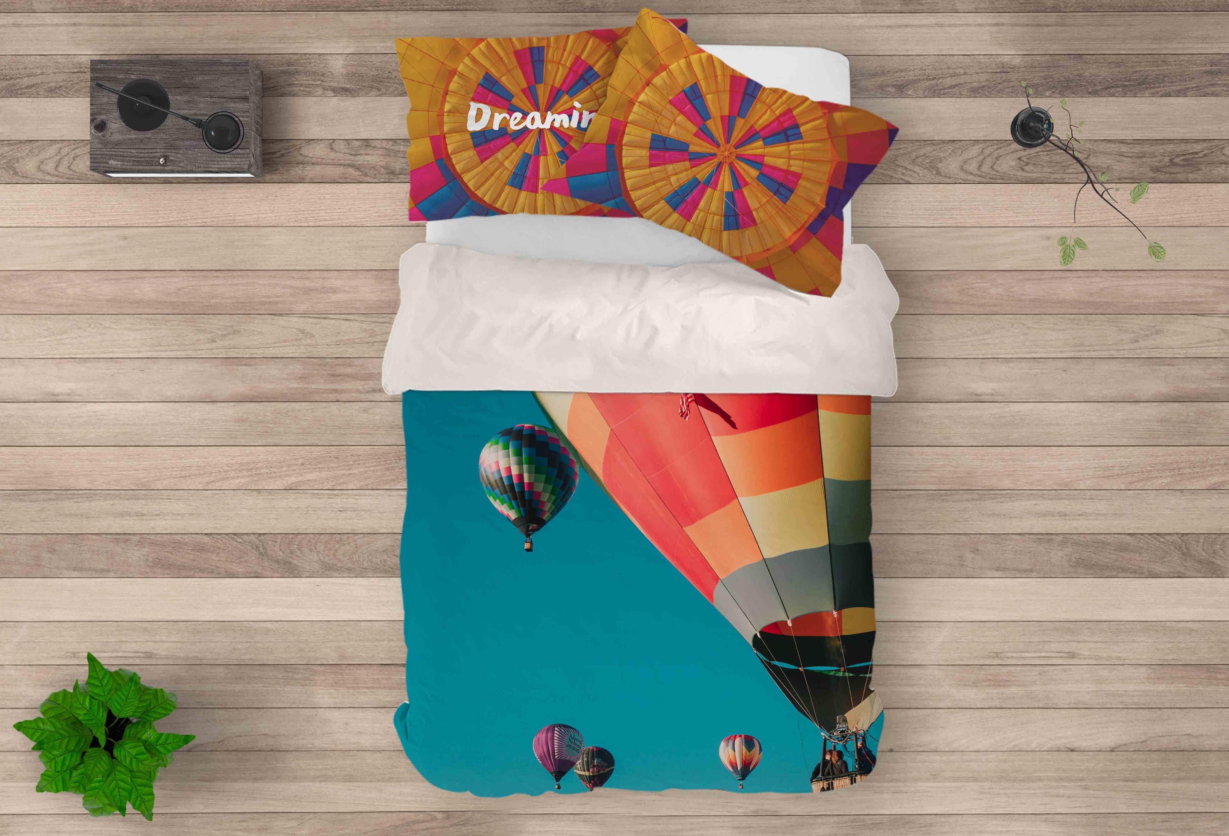 3D Hot Air Balloon Quilt Cover Set Bedding Set Pillowcases 128- Jess Art Decoration