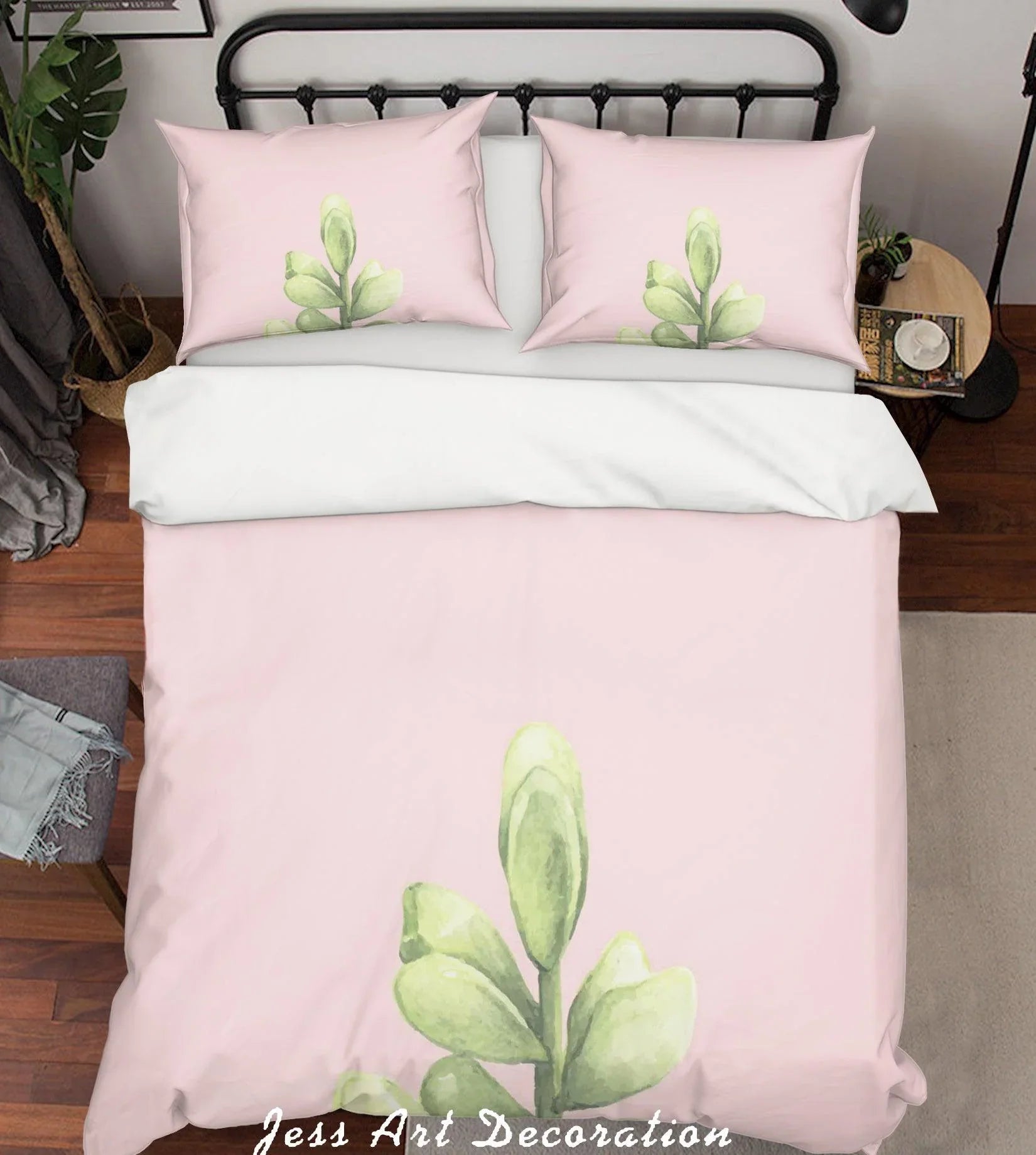 3D Pink Plants Quilt Cover Set Bedding Set Duvet Cover Pillowcases SF49- Jess Art Decoration