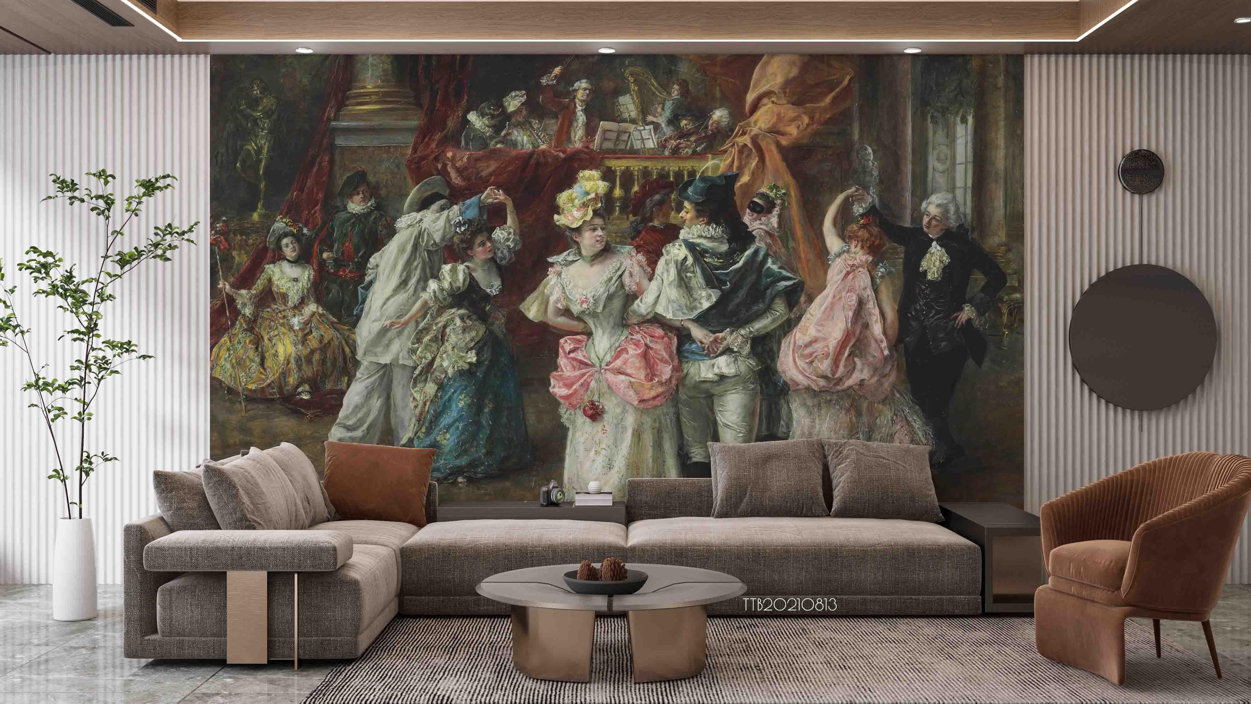 3D European Style Oil Painting Noble Dancing Retro Party Wall Mural Wallpaper 5095- Jess Art Decoration