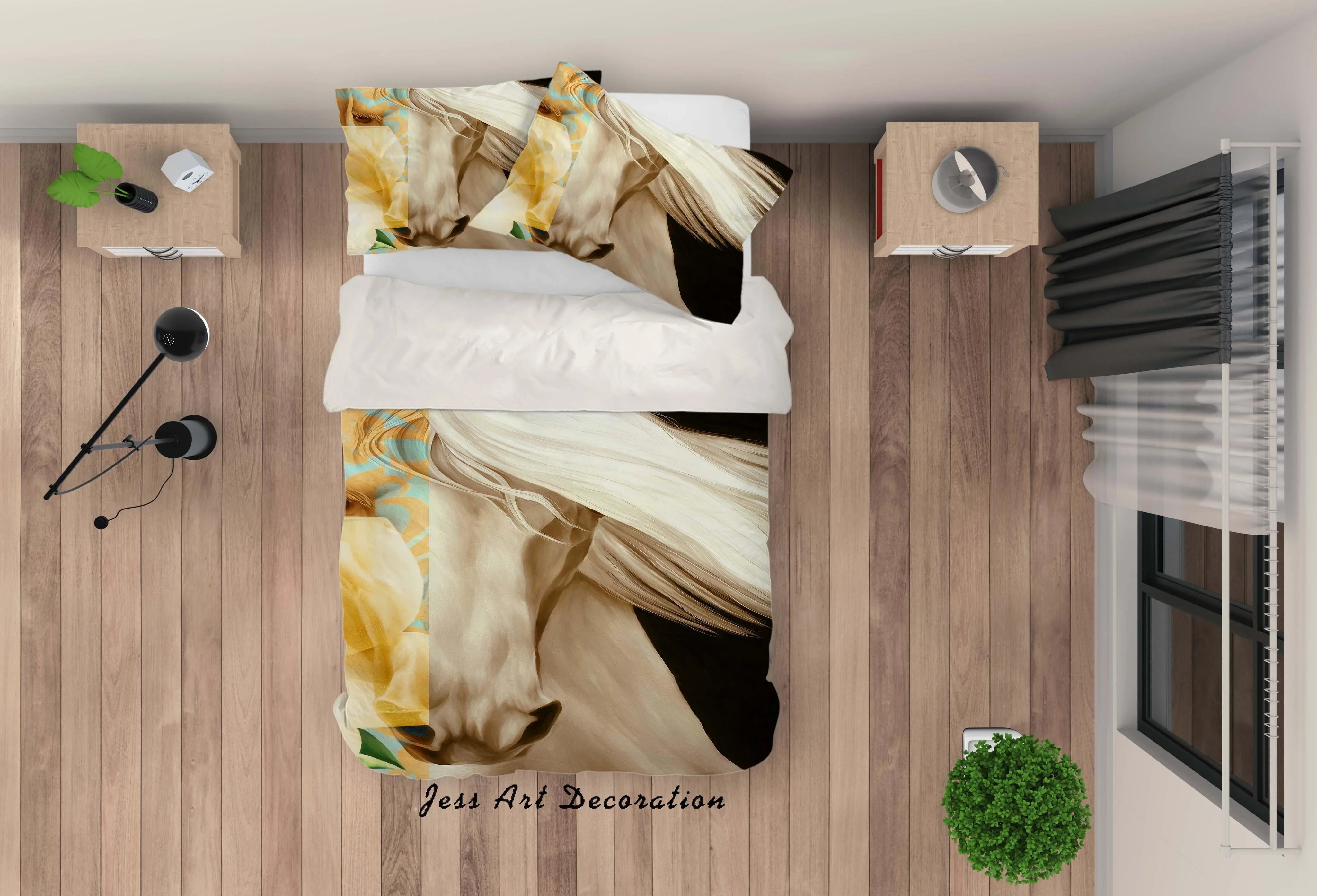 3D Horse Quilt Cover Set Bedding Set Pillowcases 92- Jess Art Decoration