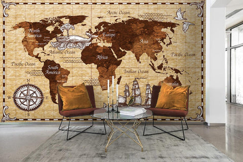 3D World Map Wall Mural Wallpaper 65- Jess Art Decoration