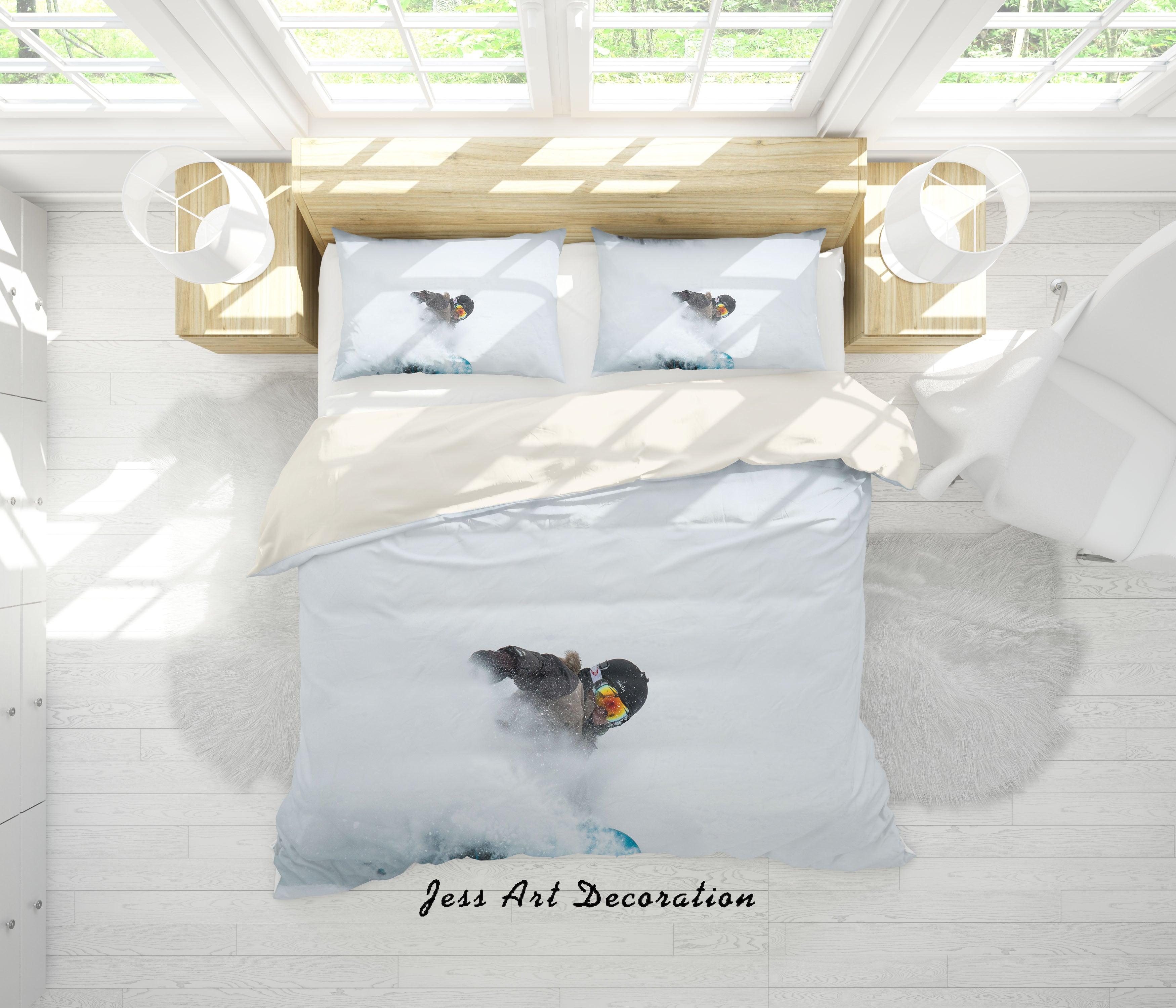 3D Skiing Enthusiasts Quilt Cover Set Bedding Set Duvet Cover Pillowcases A123 LQH- Jess Art Decoration