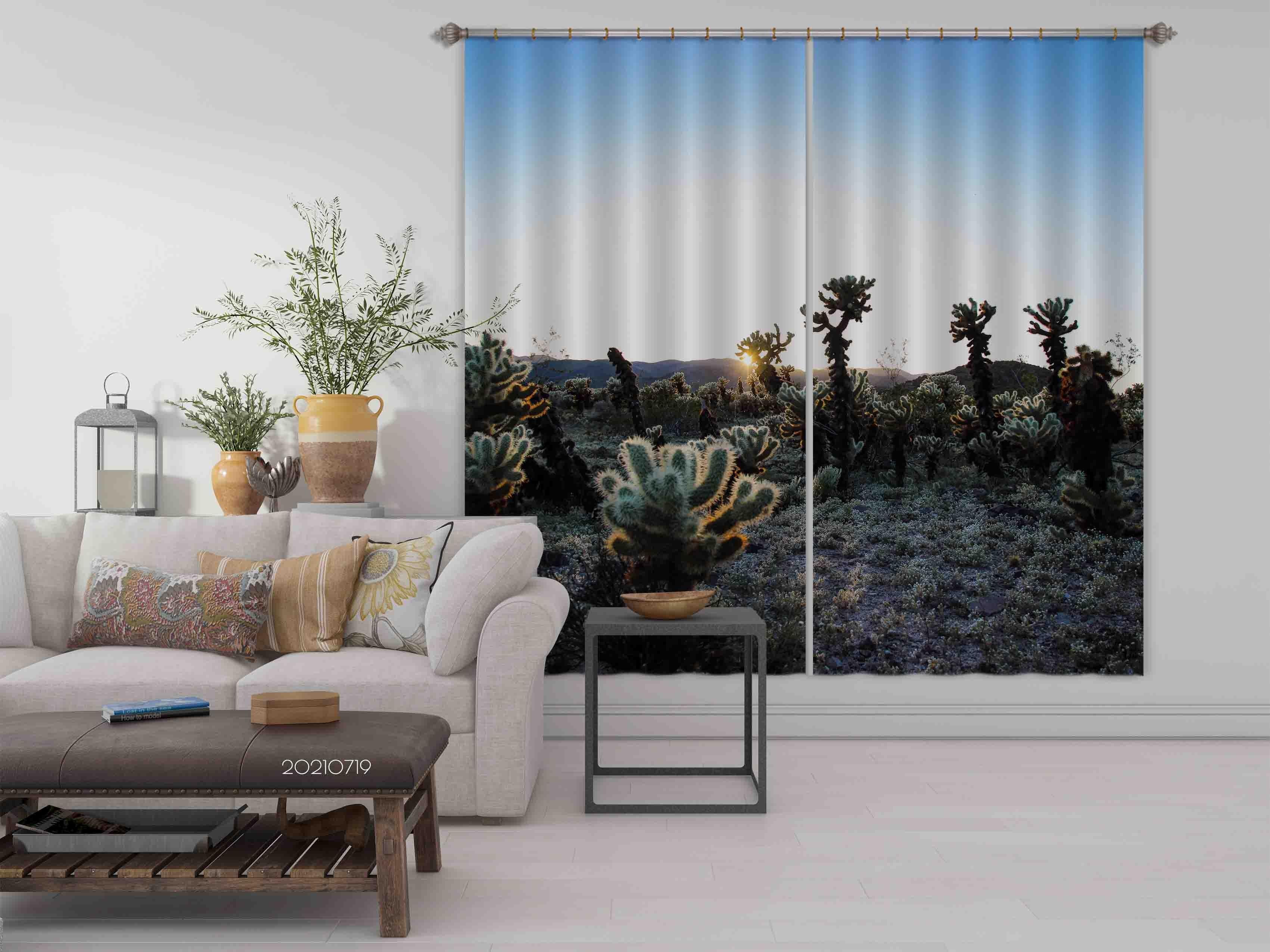 3D Sky Plant Tree Nature Landscape Curtains and Drapes LQH 88- Jess Art Decoration