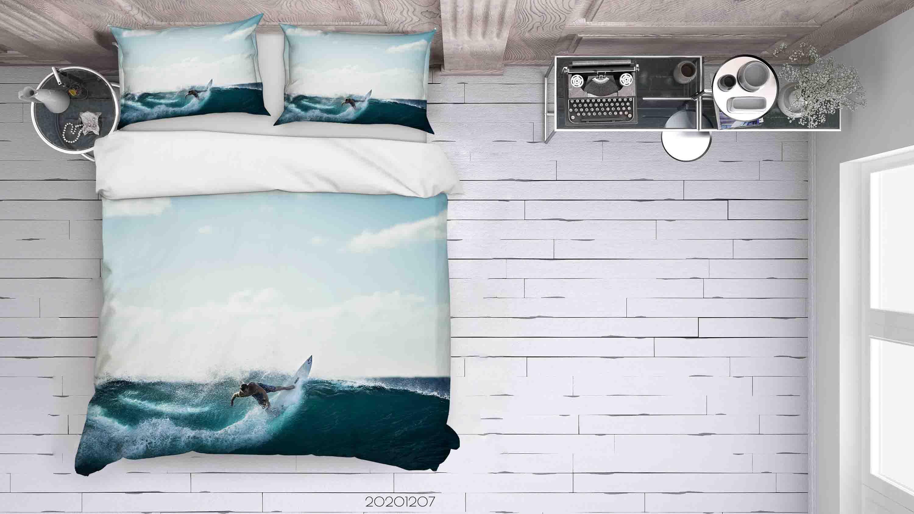 3D Pexels Cloud Sky Sports Surfing Player Quilt Cover Set Bedding Set Duvet Cover Pillowcases LXL- Jess Art Decoration