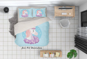 3D Blue Unicorn Quilt Cover Set Bedding Set Duvet Cover Pillowcases SF286- Jess Art Decoration