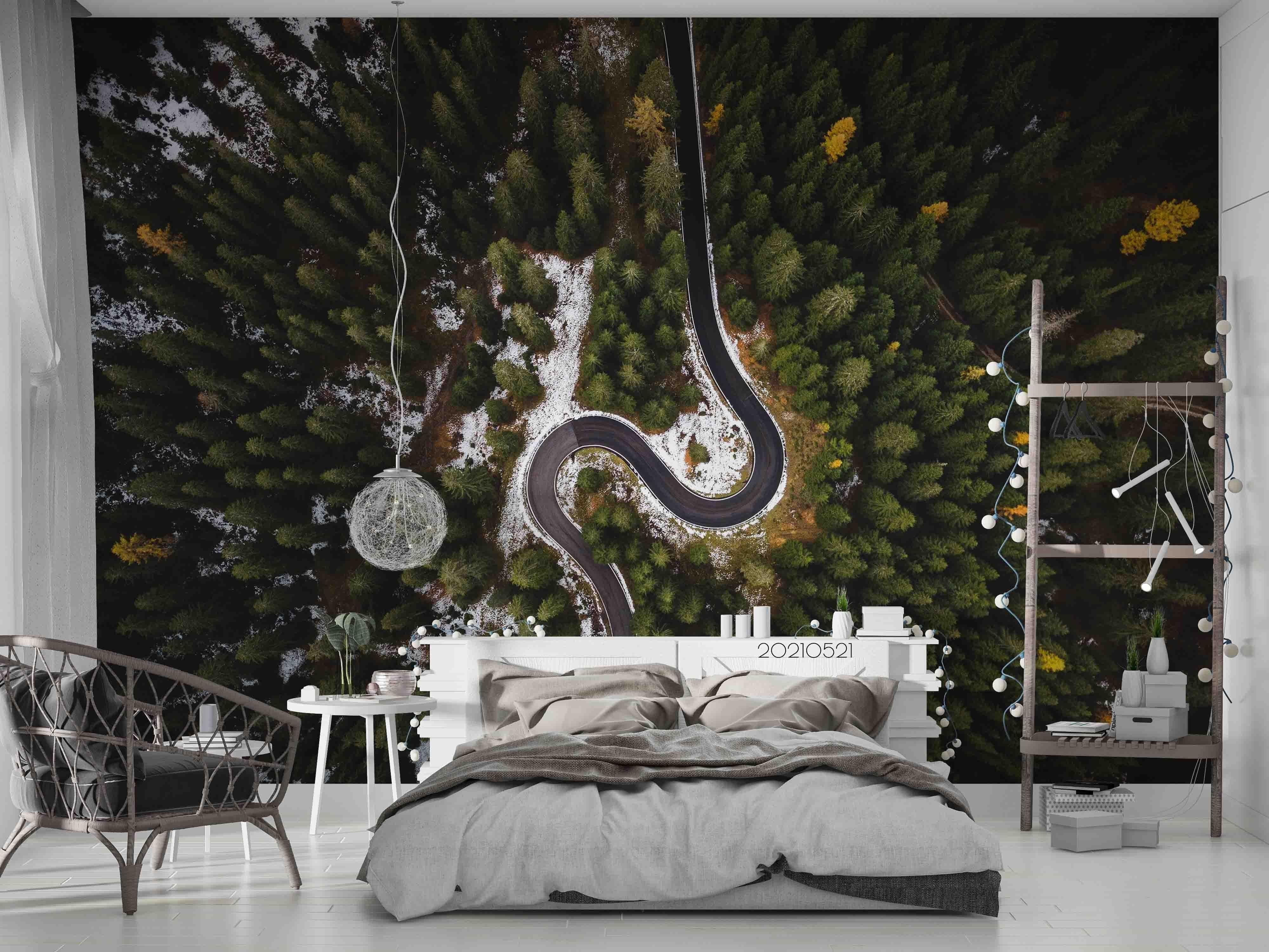 3D Forest Road Landscape Wall Mural Wallpaper LQH 296- Jess Art Decoration