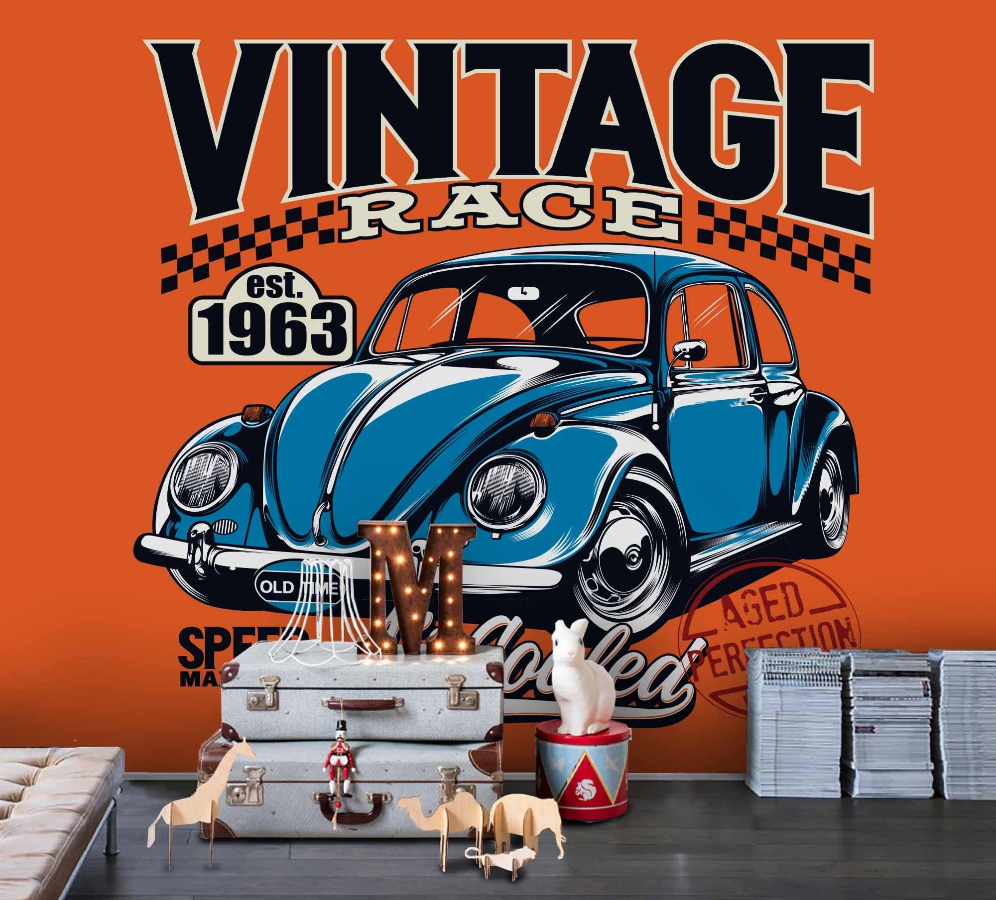 3D Vintage Car Wall Mural Wallpaper SF120- Jess Art Decoration