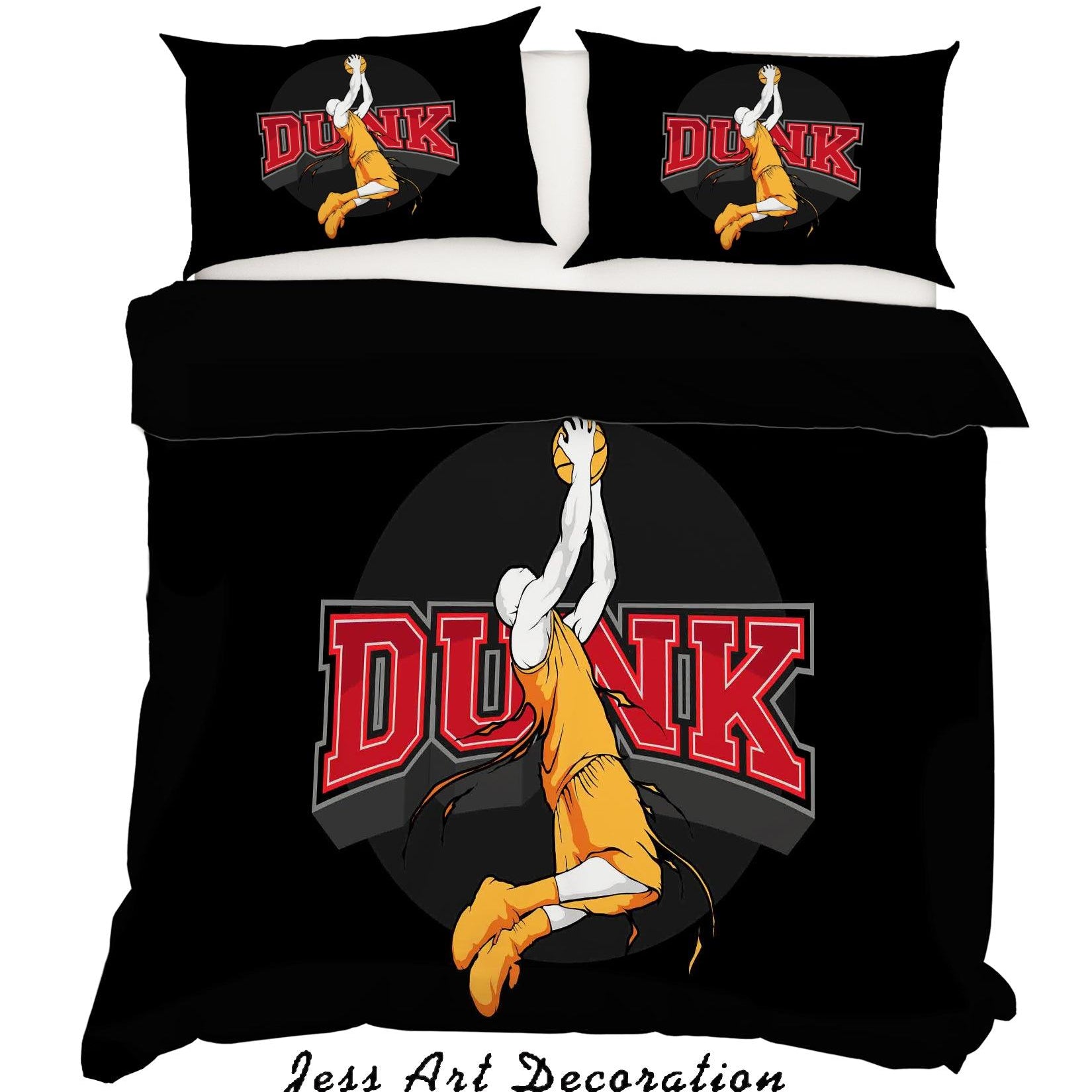 3D Black Basketball Player Dunk Quilt Cover Set Bedding Set Pillowcases 17- Jess Art Decoration