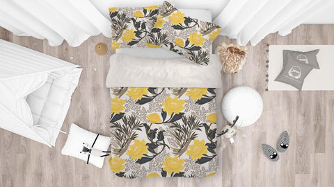 3D Yellow Flowers Quilt Cover Set Bedding Set Pillowcases 18- Jess Art Decoration
