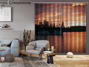 3D Woods Water Surface Golden Sunbeam Cloud Curtains and Drapes GD 2008- Jess Art Decoration