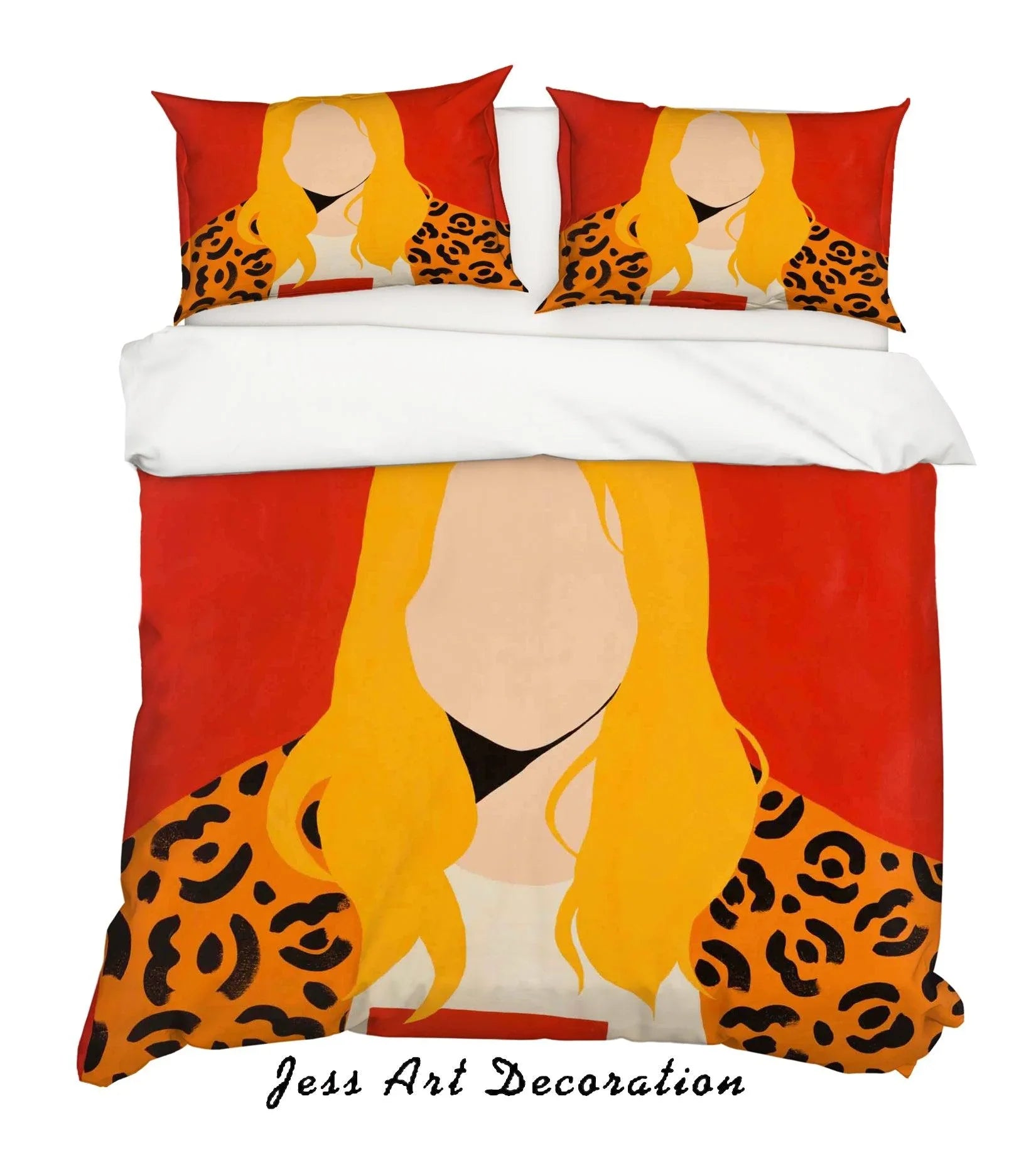 3D Fine Art Abstract Rock Girl Red Quilt Cover Set Bedding Set Duvet Cover Pillowcases LXL- Jess Art Decoration