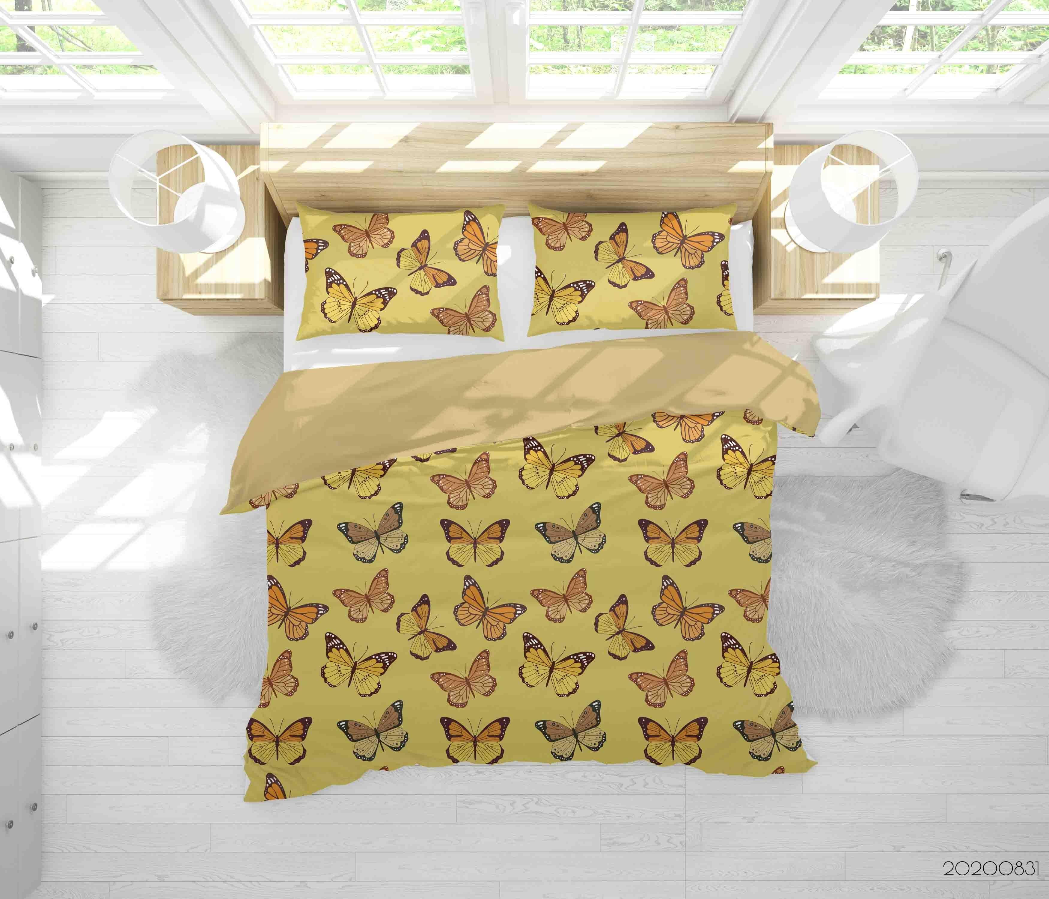 3D Butterflies Pattern Quilt Cover Set Bedding Set Duvet Cover Pillowcases WJ 3411- Jess Art Decoration